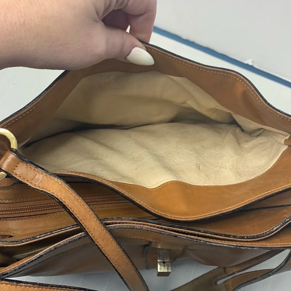 Mark Cross leather tri compact hobo bag